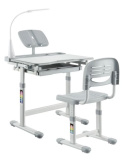 FunDesk Bellissima Grey - Regulowane biurko z krzesełkiem - Zestaw FunDesk Bellissima Grey - Regulowane biurko z krzesełkiem - Zestaw