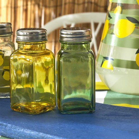 ZESTAW SZKLANY solniczka pieprzniczka Bain de Soleil Intesi ŻÓŁTY ZIELONY ZESTAW SZKLANY solniczka pieprzniczka Bain de Soleil Intesi ŻÓŁTY ZIELONY