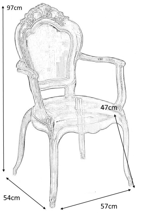 KRZESŁO Z PODŁOKIETNIKAMI KING ARM transparentne - poliwęglan KING HOME KRZESŁO Z PODŁOKIETNIKAMI KING ARM transparentne - poliwęglan KING HOME