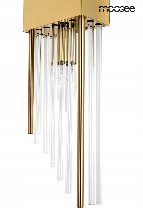 LAMPA ŚCIENNA KINKIET SLANT metal ZŁOTY szkło TRANSPARENTNE 2xE14 Moosee MOOSEE LAMPA ŚCIENNA KINKIET SLANT metal ZŁOTY szkło TRANSPARENTNE 2xE14 Moosee MOOSEE