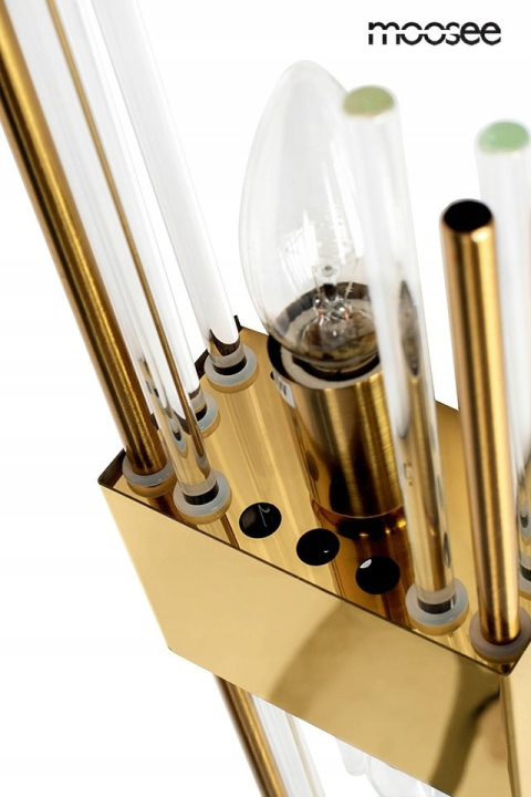 LAMPA ŚCIENNA KINKIET SLANT metal ZŁOTY szkło TRANSPARENTNE 2xE14 Moosee MOOSEE LAMPA ŚCIENNA KINKIET SLANT metal ZŁOTY szkło TRANSPARENTNE 2xE14 Moosee MOOSEE