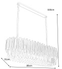 LAMPA WISZĄCA OWALNA SREBRNA IMPERIAL LONG SILVER 90 - stal szczotkowana kryształ 18 x E14 KING HOME LAMPA WISZĄCA OWALNA SREBRNA IMPERIAL LONG SILVER 90 - stal szczotkowana kryształ 18 x E14 KING HOME