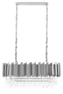 LAMPA WISZĄCA OWALNA SREBRNA IMPERIAL LONG SILVER 90 - stal szczotkowana kryształ 18 x E14 KING HOME LAMPA WISZĄCA OWALNA SREBRNA IMPERIAL LONG SILVER 90 - stal szczotkowana kryształ 18 x E14 KING HOME