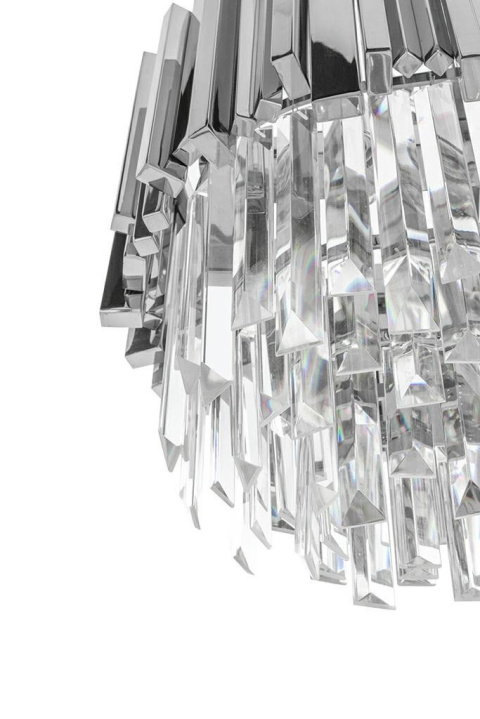 LAMPA WISZĄCA OWALNA SREBRNA IMPERIAL LONG SILVER 90 - stal szczotkowana kryształ 18 x E14 KING HOME LAMPA WISZĄCA OWALNA SREBRNA IMPERIAL LONG SILVER 90 - stal szczotkowana kryształ 18 x E14 KING HOME