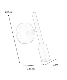 LAMPA ŚCIENNA KINKIET LED PRISMA CZARNA metal aluminium REGULOWANY klosz MOOSEE do wnętrz klasycznych i industrialnych