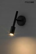LAMPA ŚCIENNA KINKIET LED PRISMA CZARNA metal aluminium REGULOWANY klosz MOOSEE do wnętrz klasycznych i industrialnych