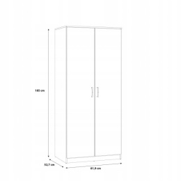 Meble Forte NIKO NIKS80-D30F Szafa ubraniowa dwudrzwiowa Dąb Sonoma
