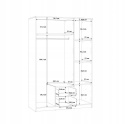 Meble Forte NIKO NIKS82-D30F Szafa ubraniowa 3-drzwiowa, Dąb Sonoma, lustro, 2 szuflady, 4 półki