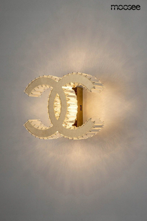 LAMPA ŚCIENNA KINKIET LED LIBERTY złota STAL TRANSPARENTNE KRYSZTAŁY Moosee MOOSEE LAMPA ŚCIENNA KINKIET LED LIBERTY złota STAL TRANSPARENTNE KRYSZTAŁY Moosee MOOSEE