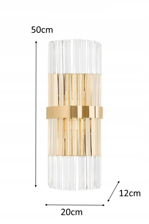 LAMPA ŚCIENNA KINKIET MILAGRO złota STAL G9 KLOSZE KRYSZTAŁOWE Moosee MOOSEE LAMPA ŚCIENNA KINKIET MILAGRO złota STAL G9 KLOSZE KRYSZTAŁOWE Moosee MOOSEE
