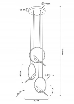 LAMPA WISZĄCA BIRD DISC LED metal ZŁOTA akryl BIAŁY podsufitka CZARNA Moosee MOOSEE do domu i do lokalu