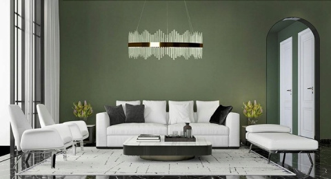 LAMPA WISZĄCA LED FLORENS 80 metalowa ZŁOTA światło skierowane w górę i w dół SZKŁO TRANSPARENTNE Moosee MOOSEE LAMPA WISZĄCA LED FLORENS 80 metalowa ZŁOTA światło skierowane w górę i w dół SZKŁO TRANSPARENTNE Moosee MOOSEE