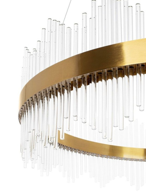 LAMPA WISZĄCA LED FLORENS 80 metalowa ZŁOTA światło skierowane w górę i w dół SZKŁO TRANSPARENTNE Moosee MOOSEE LAMPA WISZĄCA LED FLORENS 80 metalowa ZŁOTA światło skierowane w górę i w dół SZKŁO TRANSPARENTNE Moosee MOOSEE