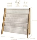 3 Sprouts 3 Sprouts Stojak na Książki Recycled Gingham Beige 3 Sprouts 3 Sprouts Stojak na Książki Recycled Gingham Beige