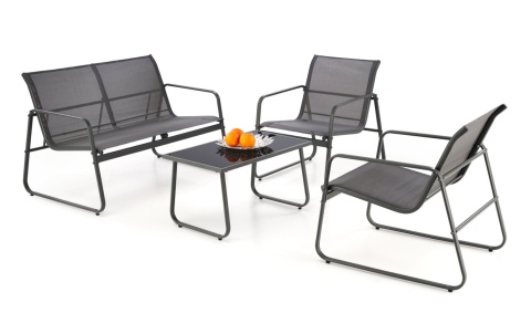 ZESTAW OGRODOWY CONOR ( sofa + fotel 2x + ława ), CIEMNY POPIEL / JASNY POPIEL HALMAR ZESTAW OGRODOWY CONOR ( sofa + fotel 2x + ława ), CIEMNY POPIEL / JASNY POPIEL HALMAR