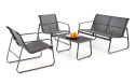 ZESTAW OGRODOWY CONOR ( sofa + fotel 2x + ława ), CIEMNY POPIEL / JASNY POPIEL HALMAR ZESTAW OGRODOWY CONOR ( sofa + fotel 2x + ława ), CIEMNY POPIEL / JASNY POPIEL HALMAR