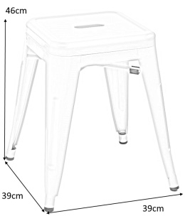 STOŁEK TABORET Paris CZERWONY inspirowany Tolix D2.DESIGN METALOWY Z PRAKTYCZNYM UCHWYTEM