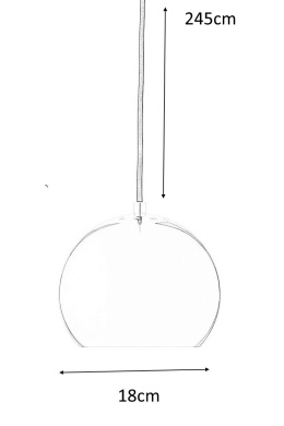 LAMPA WISZĄCA BALL CHROM - kulista na czarnym kablu 200 cm E27 Frandsen FRANDSEN