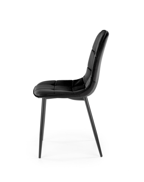 Halmar K417 krzesło tapicerowane czarne tkanina - velvet / metal Halmar K417 krzesło tapicerowane czarne tkanina - velvet / metal