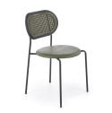 Halmar K524 krzesło zielony, materiał: eko skóra / rattan syntetyczny / polipropylen / stal malowana proszkowo Halmar K524 krzesło zielony, materiał: eko skóra / rattan syntetyczny / polipropylen / stal malowana proszkowo