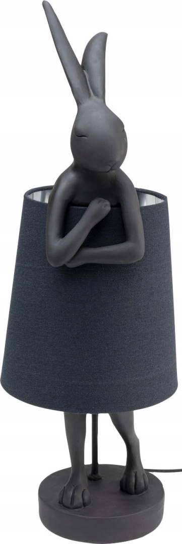 LAMPA STOŁOWA BIURKOWA NOCNA RABBIT 50 cm polirezyna CZARNA / klosz CZARNY lniany Kare Design KARE KRÓLICZEK LAMPA STOŁOWA BIURKOWA NOCNA RABBIT 50 cm polirezyna CZARNA / klosz CZARNY lniany Kare Design KARE KRÓLICZEK