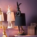 LAMPA STOŁOWA BIURKOWA NOCNA RABBIT 50 cm polirezyna CZARNA / klosz CZARNY lniany Kare Design KARE KRÓLICZEK LAMPA STOŁOWA BIURKOWA NOCNA RABBIT 50 cm polirezyna CZARNA / klosz CZARNY lniany Kare Design KARE KRÓLICZEK