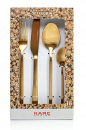 ZESTAW SZTUĆCÓW GLORIA MATT GOLD 16 szt. ZŁOTE stal nierdzewna Kare Design KARE ZESTAW SZTUĆCÓW GLORIA MATT GOLD 16 szt. ZŁOTE stal nierdzewna Kare Design KARE