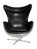 FOTEL OBROTOWY Z FUNKCJĄ BUJANIA EGG AVIATOR PU EKOSKÓRA CZARNY TYŁ FOTELA METALOWY King Home FOTEL OBROTOWY Z FUNKCJĄ BUJANIA EGG AVIATOR PU EKOSKÓRA CZARNY TYŁ FOTELA METALOWY King Home