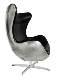 FOTEL OBROTOWY Z FUNKCJĄ BUJANIA EGG AVIATOR PU EKOSKÓRA CZARNY TYŁ FOTELA METALOWY King Home FOTEL OBROTOWY Z FUNKCJĄ BUJANIA EGG AVIATOR PU EKOSKÓRA CZARNY TYŁ FOTELA METALOWY King Home