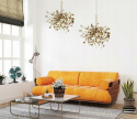 LAMPA wisząca MONETE SINGLE - metal ZŁOTY BŁYSZCZĄCY 3xG9 King Home do jadalni salonu restauracji LAMPA wisząca MONETE SINGLE - metal ZŁOTY BŁYSZCZĄCY 3xG9 King Home do jadalni salonu restauracji