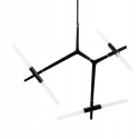 LAMPA WISZĄCA sufitowa CANDELABR 6 CZARNA - aluminium, klosze SZKŁO SATYNOWE 6xG9 King Home LAMPA WISZĄCA sufitowa CANDELABR 6 CZARNA - aluminium, klosze SZKŁO SATYNOWE 6xG9 King Home