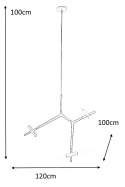 LAMPA WISZĄCA sufitowa CANDELABR 6 CZARNA - aluminium, klosze SZKŁO SATYNOWE 6xG9 King Home