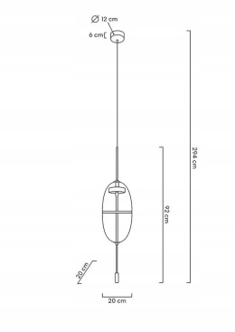 LAMPA WISZĄCA LED CHAPLIN 200 MOSIĄDZ - szkło PRZEZROCZYSTE KING HOME