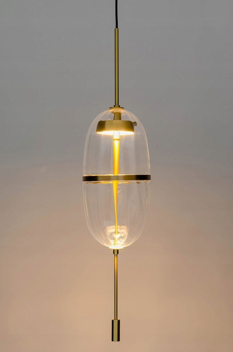LAMPA WISZĄCA LED CHAPLIN 200 MOSIĄDZ - szkło PRZEZROCZYSTE KING HOME LAMPA WISZĄCA LED CHAPLIN 200 MOSIĄDZ - szkło PRZEZROCZYSTE KING HOME