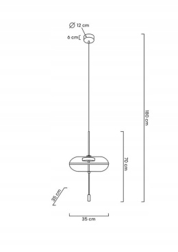 LAMPA WISZĄCA LED CHAPLIN 360 MOSIĄDZ - szkło PRZEZROCZYSTE OKRĄGŁA KING HOME