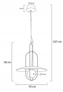 LAMPA WISZĄCA LED FUENTE mosiądz - metal szkło KING HOME