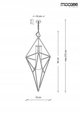 LAMPA WISZĄCA HAVANA M - METALOWA ZŁOTA E14 KLOSZ SZKLANY PRZEZROCZYSTY MOOSEE
