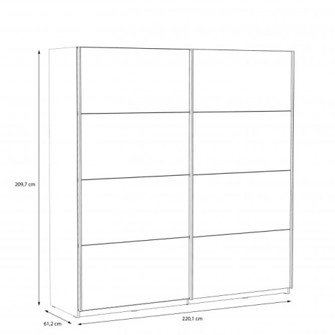 Meble Forte DREAMER RMRS324E1-N09 Szafa ubraniowa przesuwna Dąb szlachetny/Dąb Czarny Meble Forte DREAMER RMRS324E1-N09 Szafa ubraniowa przesuwna Dąb szlachetny/Dąb Czarny