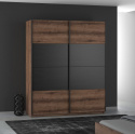 Meble Forte DREAMER RMRS824E1-N09 Szafa ubraniowa przesuwna, Dąb szlachetny/Dąb Czarny Meble Forte DREAMER RMRS824E1-N09 Szafa ubraniowa przesuwna, Dąb szlachetny/Dąb Czarny