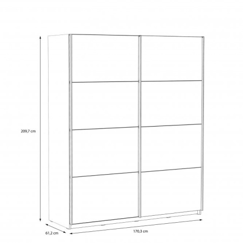Meble Forte DREAMER RMRS824E1-N09 Szafa ubraniowa przesuwna, Dąb szlachetny/Dąb Czarny Meble Forte DREAMER RMRS824E1-N09 Szafa ubraniowa przesuwna, Dąb szlachetny/Dąb Czarny