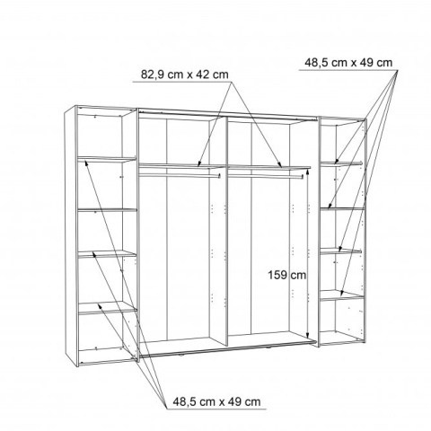 Meble Forte NARAGO-sprzedaż PALETOWA NRGS82511-C752 Szafa ubraniowa-Minimalna ilość zamówienia 4szt.lub jej wielokrotność Meble Forte NARAGO-sprzedaż PALETOWA NRGS82511-C752 Szafa ubraniowa-Minimalna ilość zamówienia 4szt.lub jej wielokrotność