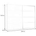 Meble Forte SAPPORO SPRS12412-C04 Szafa ubraniowa Biała, 2-drzwiowa, drzwi przesuwne