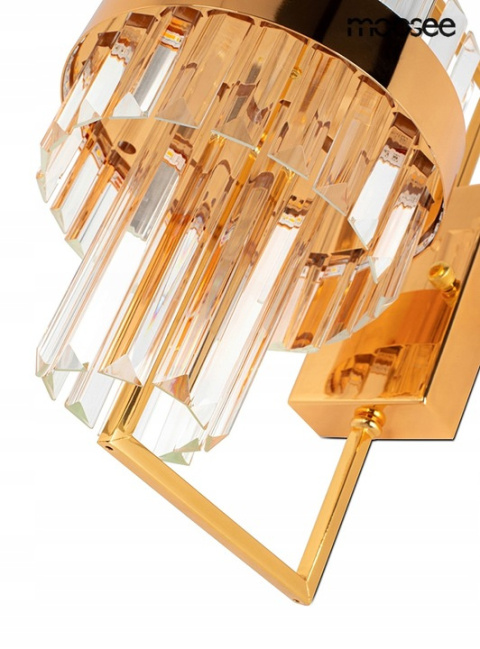 LAMPA ŚCIENNA KINKIET IMPERO LED stal ZŁOTA klosz KRYSZTAŁ Moosee MOOSEE LAMPA ŚCIENNA KINKIET IMPERO LED stal ZŁOTA klosz KRYSZTAŁ Moosee MOOSEE