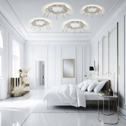 LAMPA ŚCIENNA KINKIET LED SPLASH L BEZBARWNA SREBRNA stal akryl lustro Moosee MOOSEE można zamontować na suficie LAMPA ŚCIENNA KINKIET LED SPLASH L BEZBARWNA SREBRNA stal akryl lustro Moosee MOOSEE można zamontować na suficie