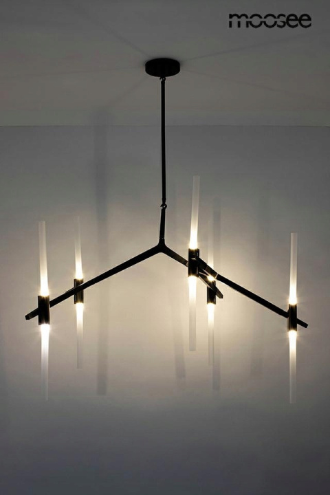 LAMPA WISZĄCA CANDELABR 10 metalowa CZARNA klosze SZKŁO MOŻNA REGULOWAĆ Moosee MOOSEE LAMPA WISZĄCA CANDELABR 10 metalowa CZARNA klosze SZKŁO MOŻNA REGULOWAĆ Moosee MOOSEE