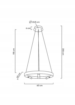 LAMPA WISZACA LED CIRCLE SPOT 60 GOLD stal nierdzewna ZŁOTA osłona akryl Moosee MOOSEE