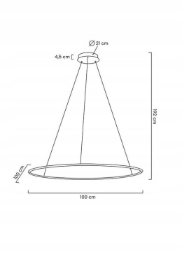 LAMPA WISZĄCA LED Z PILOTEM RING SLIM 100 ZŁOTA STAL Moosee MOOSEE REGULACJA NATĘŻENIA ŚWIATŁA