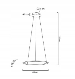 LAMPA WISZĄCA OKRĄGŁA Z PILOTEM RING SLIM 40 ZŁOTA STAL Moosee MOOSEE MOŻLIWOŚĆ ŚCIEMNIANIA