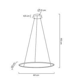 LAMPA WISZĄCA LED Z PILOTEM RING SLIM 60 ZŁOTA STAL Moosee MOOSEE REGULACJA NATĘŻENIA ŚWIATŁA