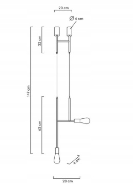 LAMPA WISZĄCA RIVA 2 ZŁOTA METALOWA E27 Moosee MOOSEE